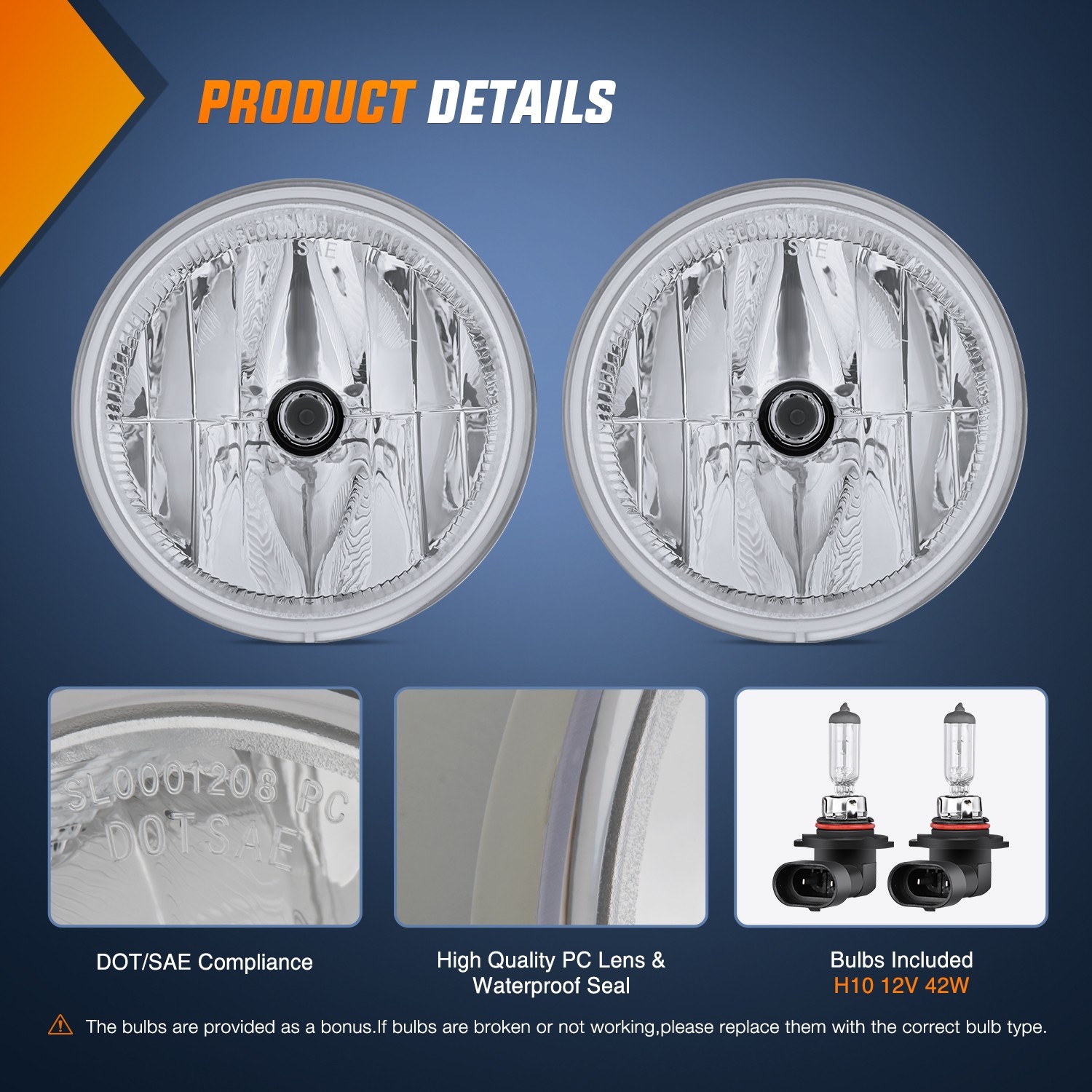 Nilight Fog Lights Assembly for 2007-2014 Ford Expedition 2008-2011 Ford Ranger