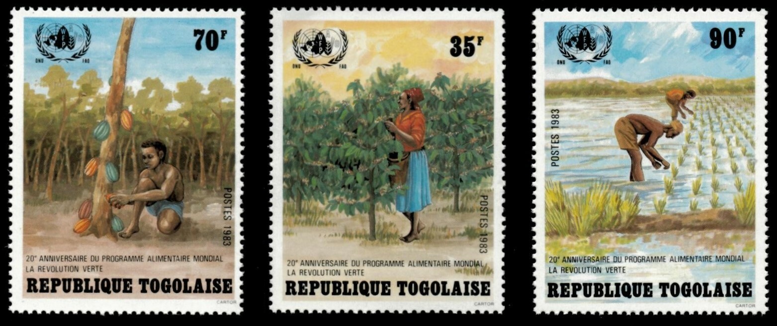 Togo 1984 - World Food Program - Set of 3 Stamps - Scott #1182-4 - MNH