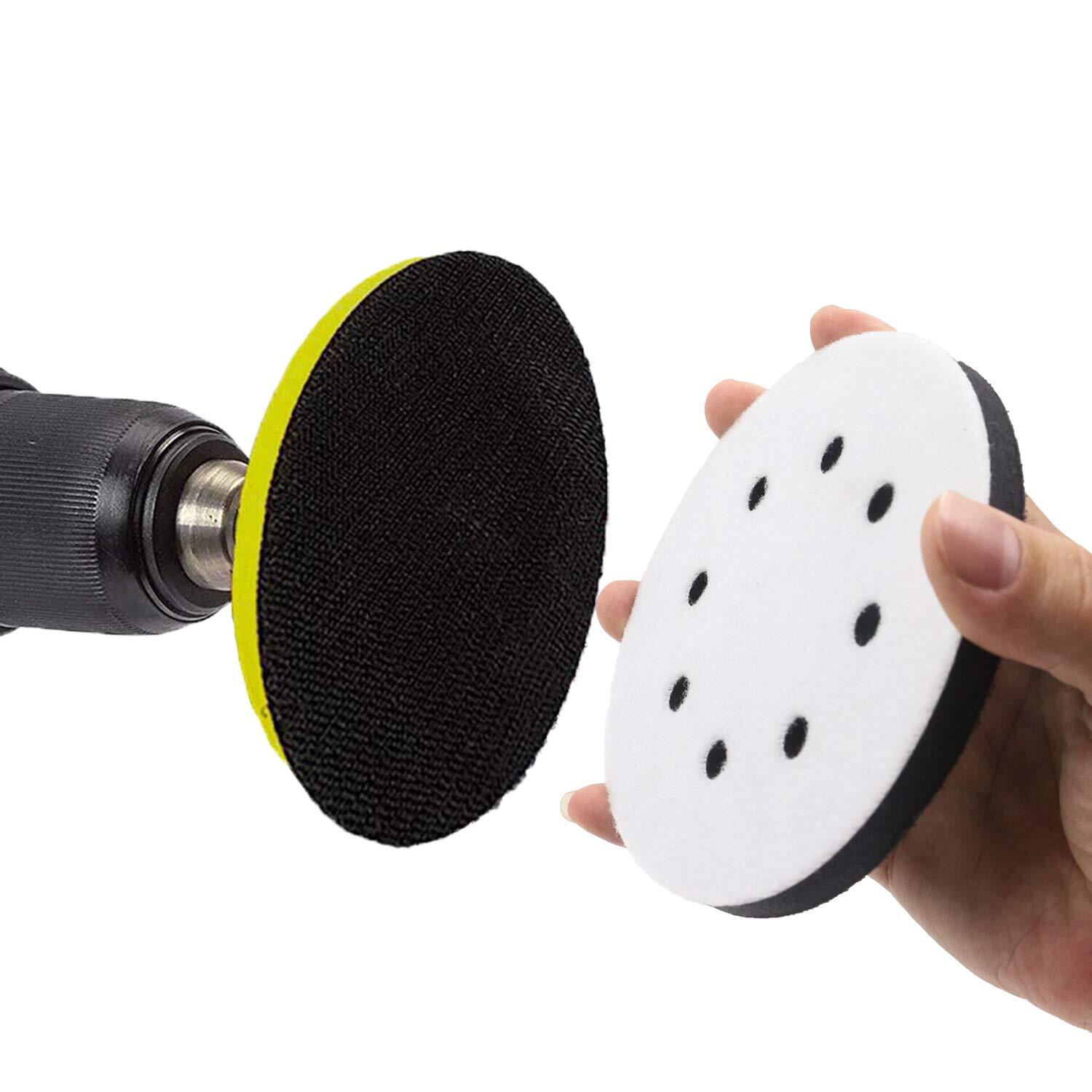 5 Pack 5 Inch Soft Sponge Interface Pad for Sanding Pad Hook&Loop Sanding Discs