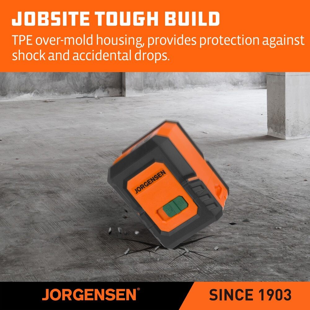 JORGENSEN 100FT Laser Level w/Tripod Dual Modules Self Leveling Cross Line Laser