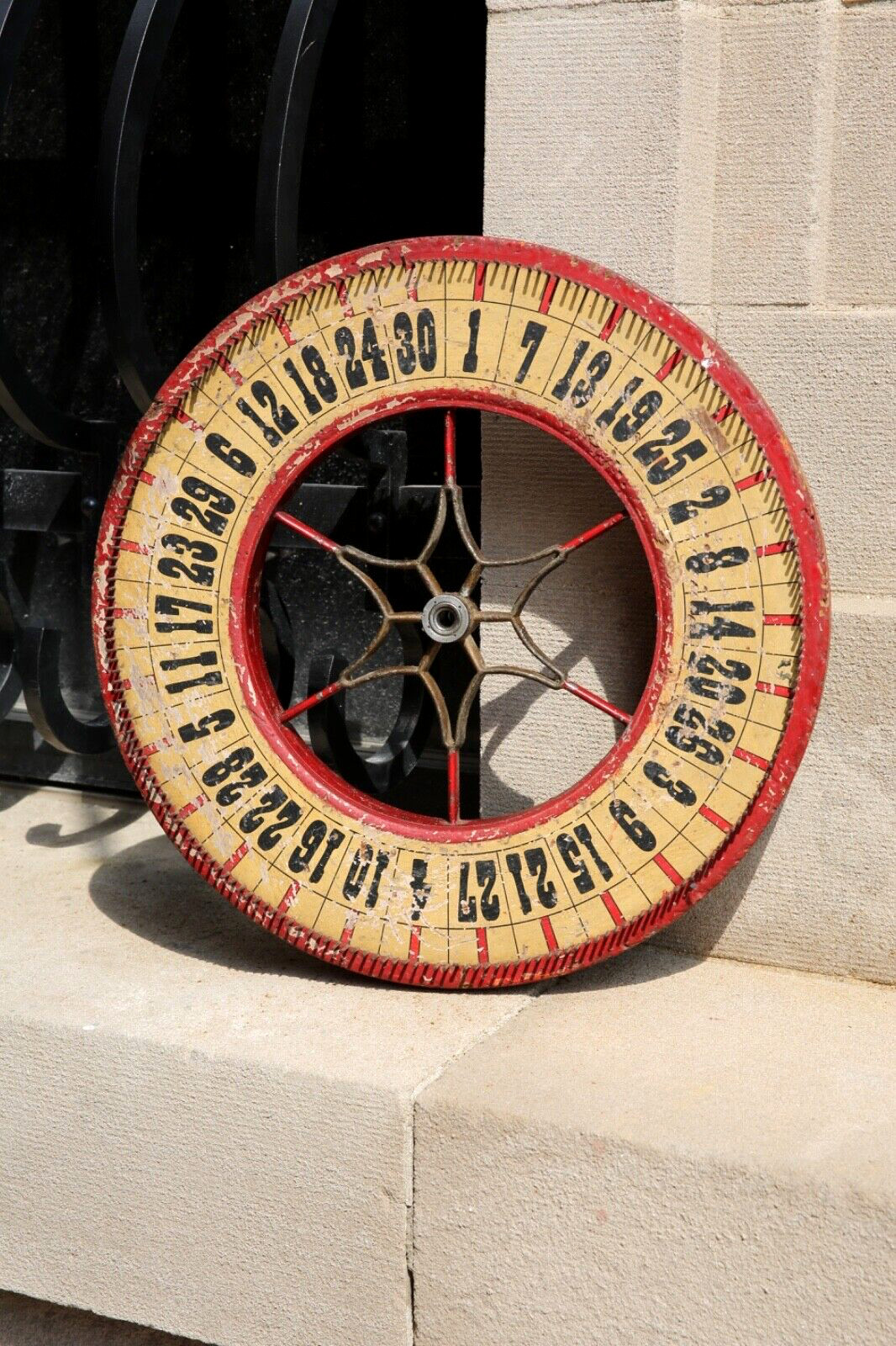 Antique Wood Roulette Gambling Gaming Carnival Wheel Casino Game Vintage Circus