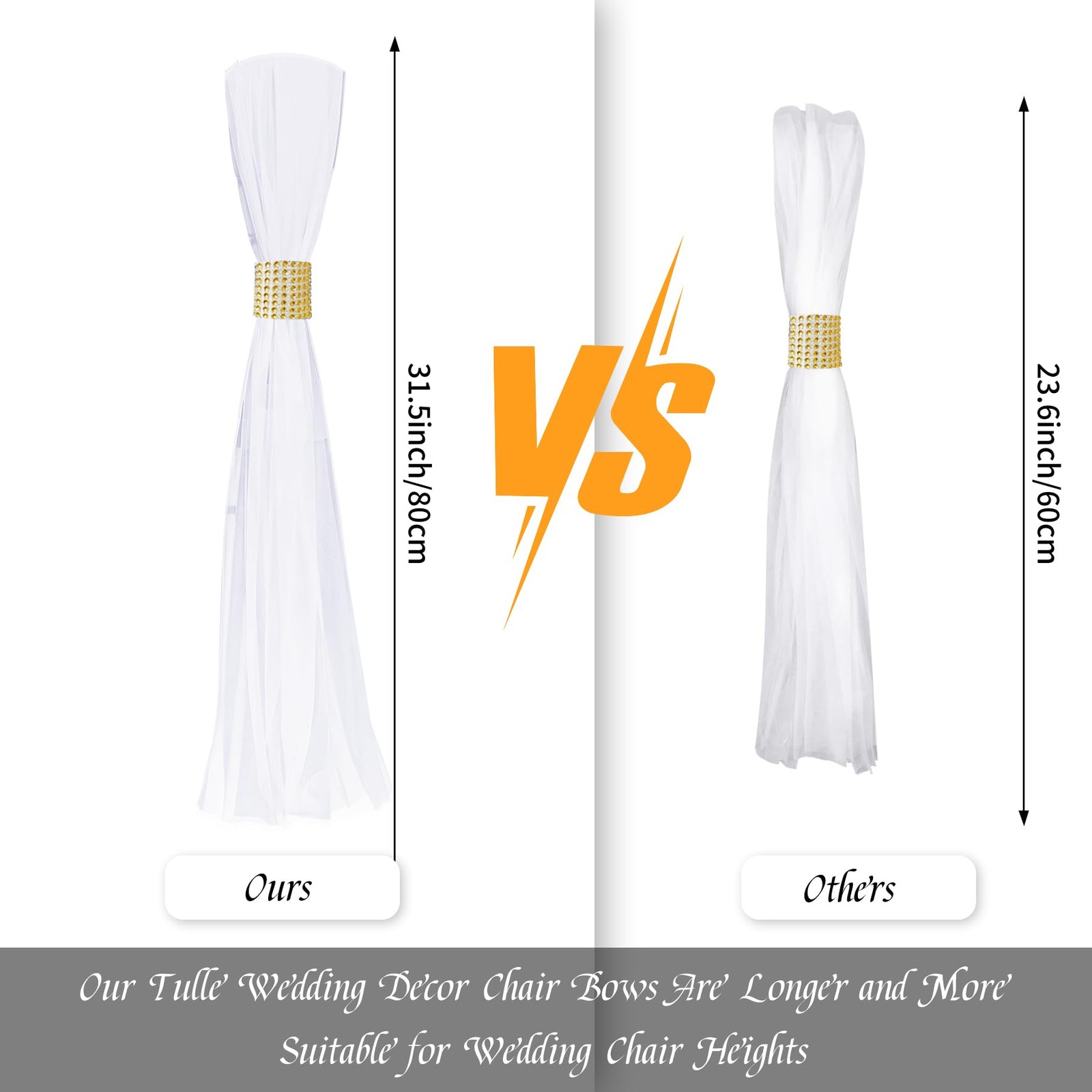 Large White Pew Bows Tulle Wedding Aisle Chair Decorations, Extended Church P...