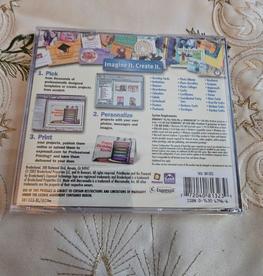 2002 NEW “ Broderbund" Print Master Silver 12 NEW and Sealed