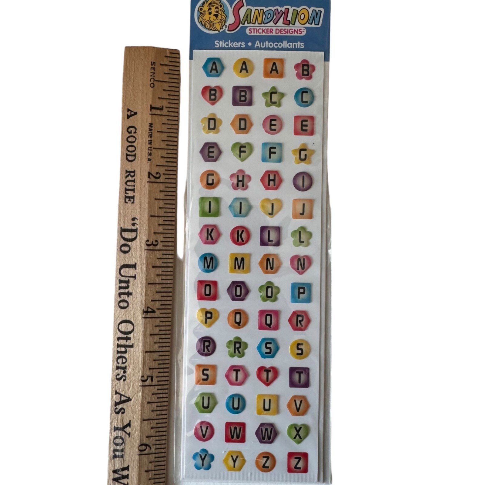 SandyLion Gem Stickers ALPHABET Scrapbooking Party Favor Teacher Rewards Sealed