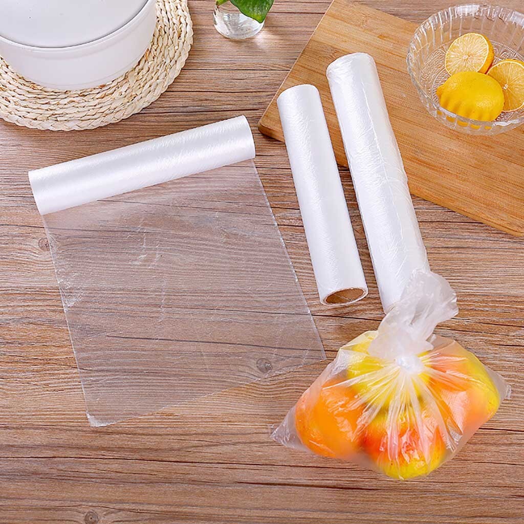 20 Rolls Plastic Produce Clear Bag On Roll Kitchen Food Fruit Storage Vegetable