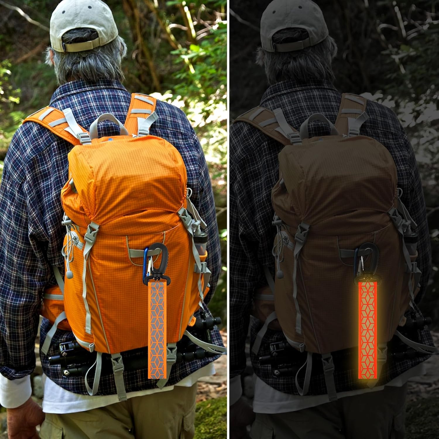 6 PCS Reflective Straps, Green Reflective Backpack Tags Bicycle Reflectives Pend