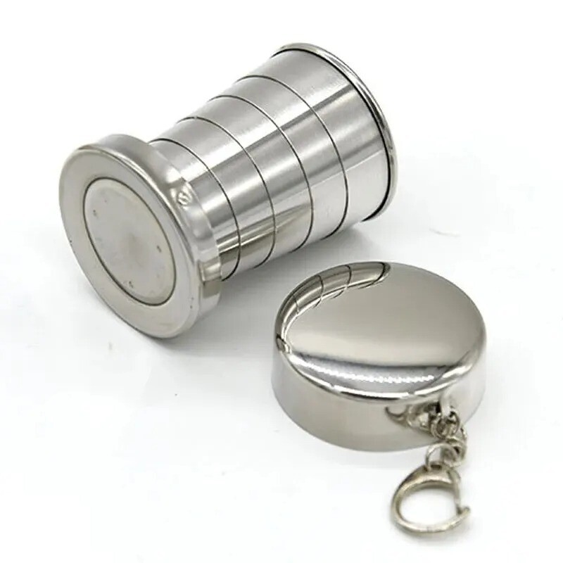 Stainless Steel Portable Outdoor Telescopic Collapsible Folding Cup Bugbag