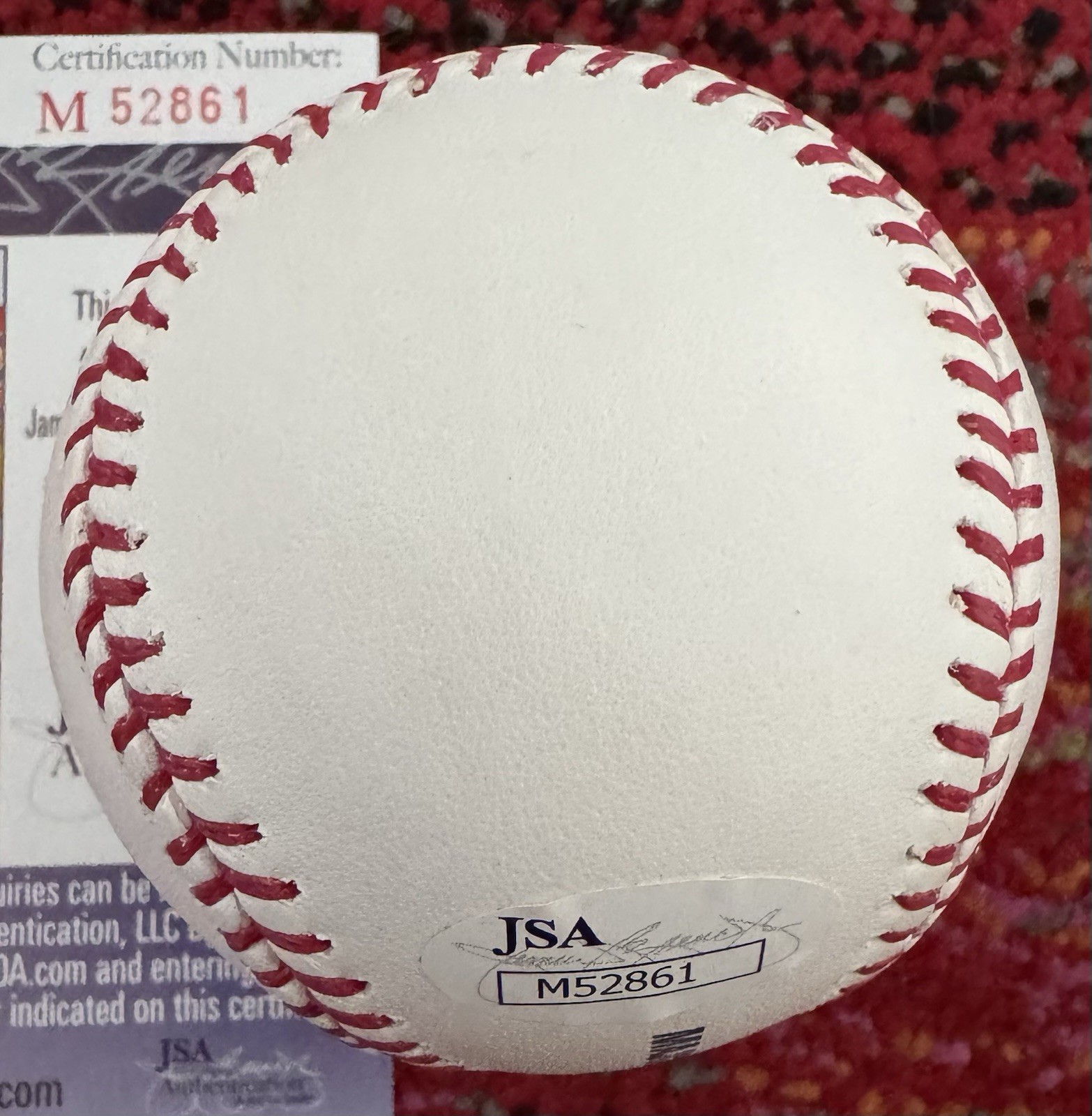 Carlos Lee “45” Autographed OMLB Selig JSA Authentication