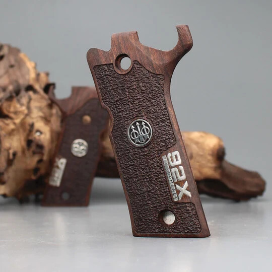 Beretta 92X Performance Turkish Walnut Wood Gun Grips NEW SET Nice Metal Logo