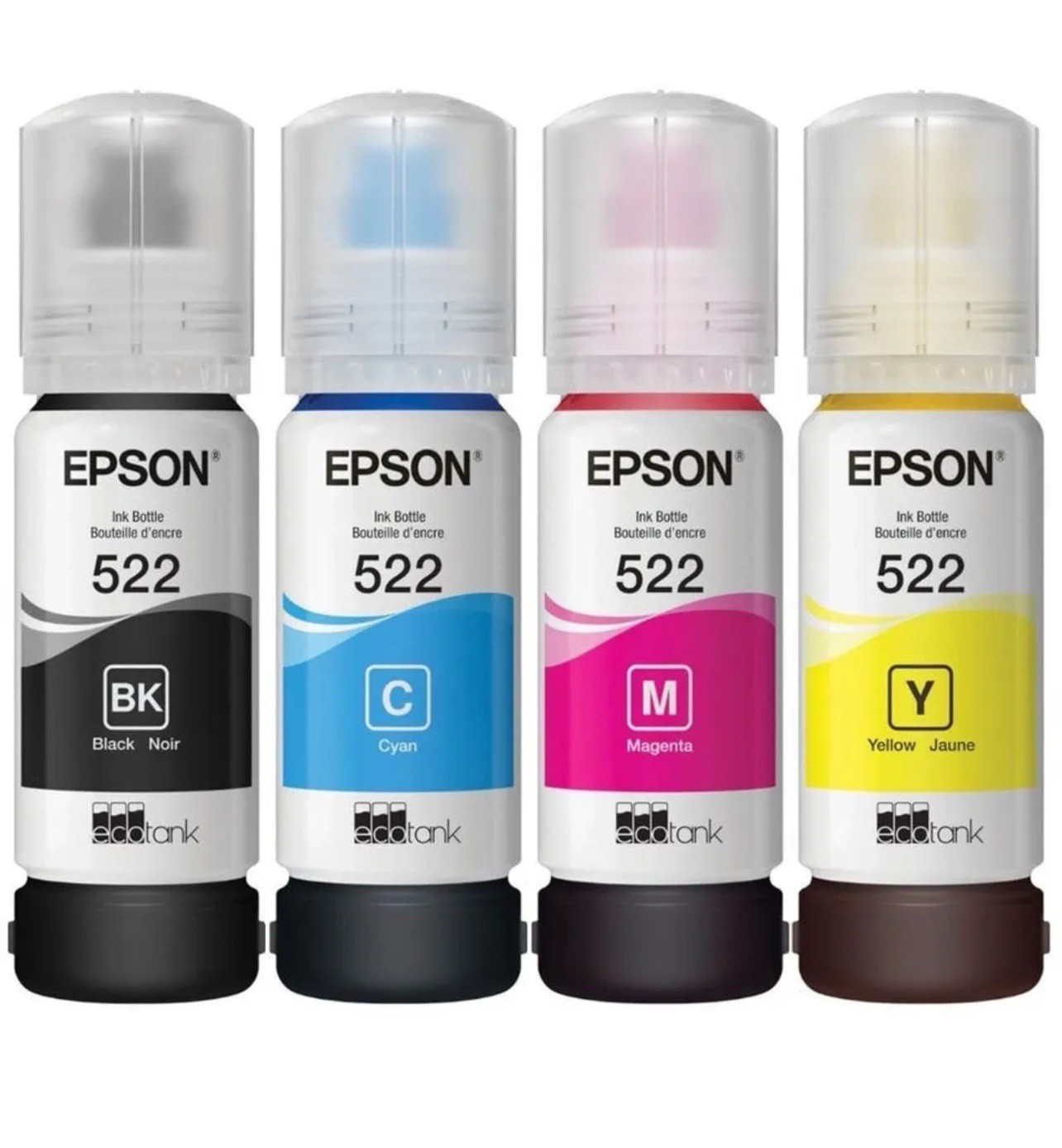 Genuine Epson 522 Ink Bottles 4 Pack for ET-2720 ET-2800 ET-2803 ET-4700 ET-4800