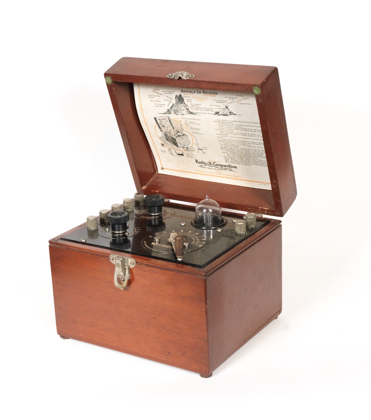 Mint, Working 1923 RCA Aeriola Sr. Radio w/Good Brass Base Tipped WD-11 In Box