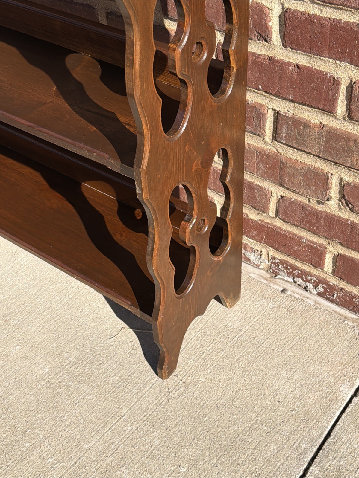 Antique 3 Shelf Wood Bookshelf, Victorian 37”L 33.5”H 9”D