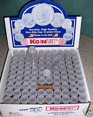 100 KOIN Nickel Coin Tubes BRAND NEW Buffalo storage