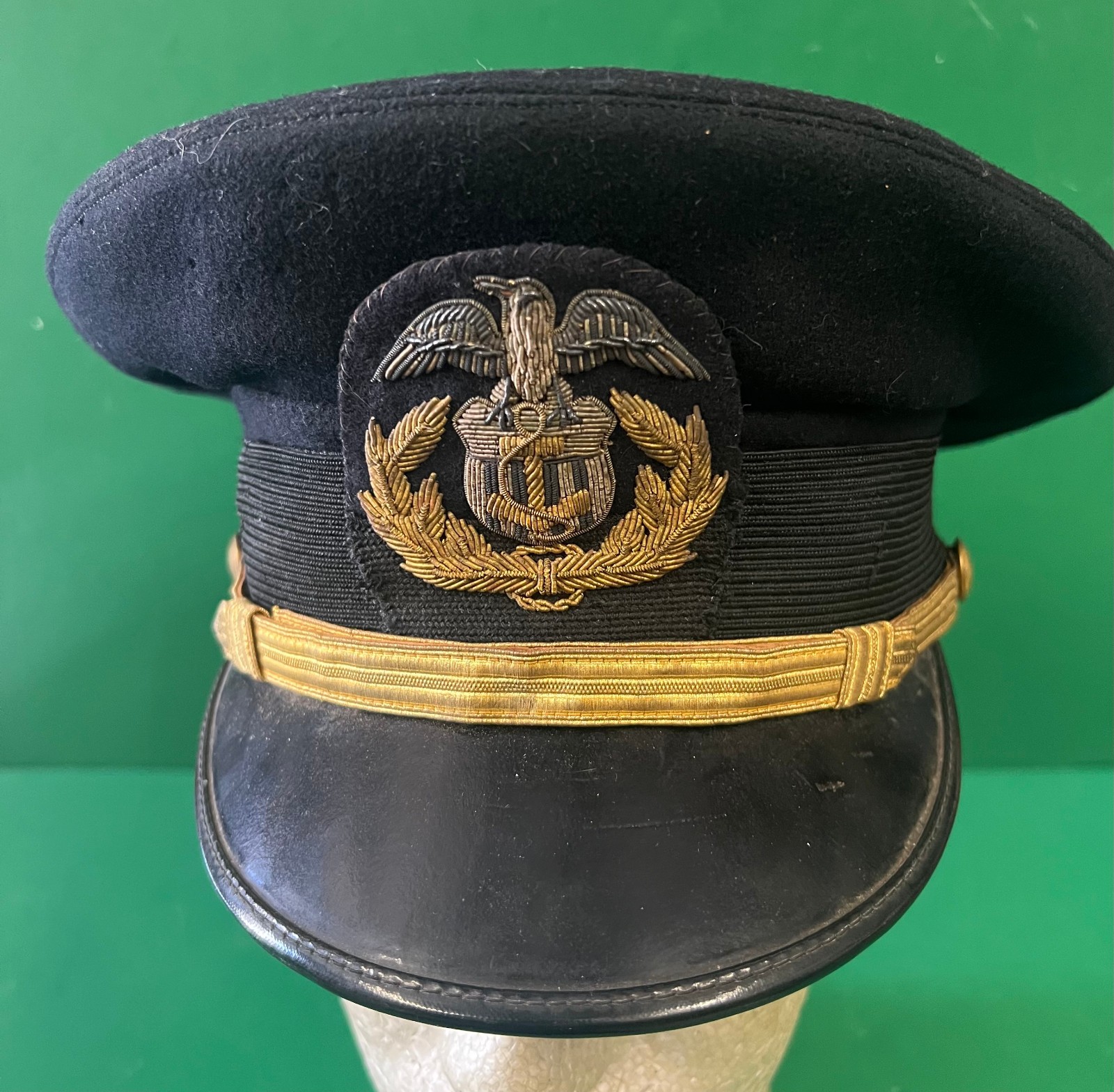 US MARITIME SERVICE OFFICER’S VISOR CAP W/BULLION BADGE