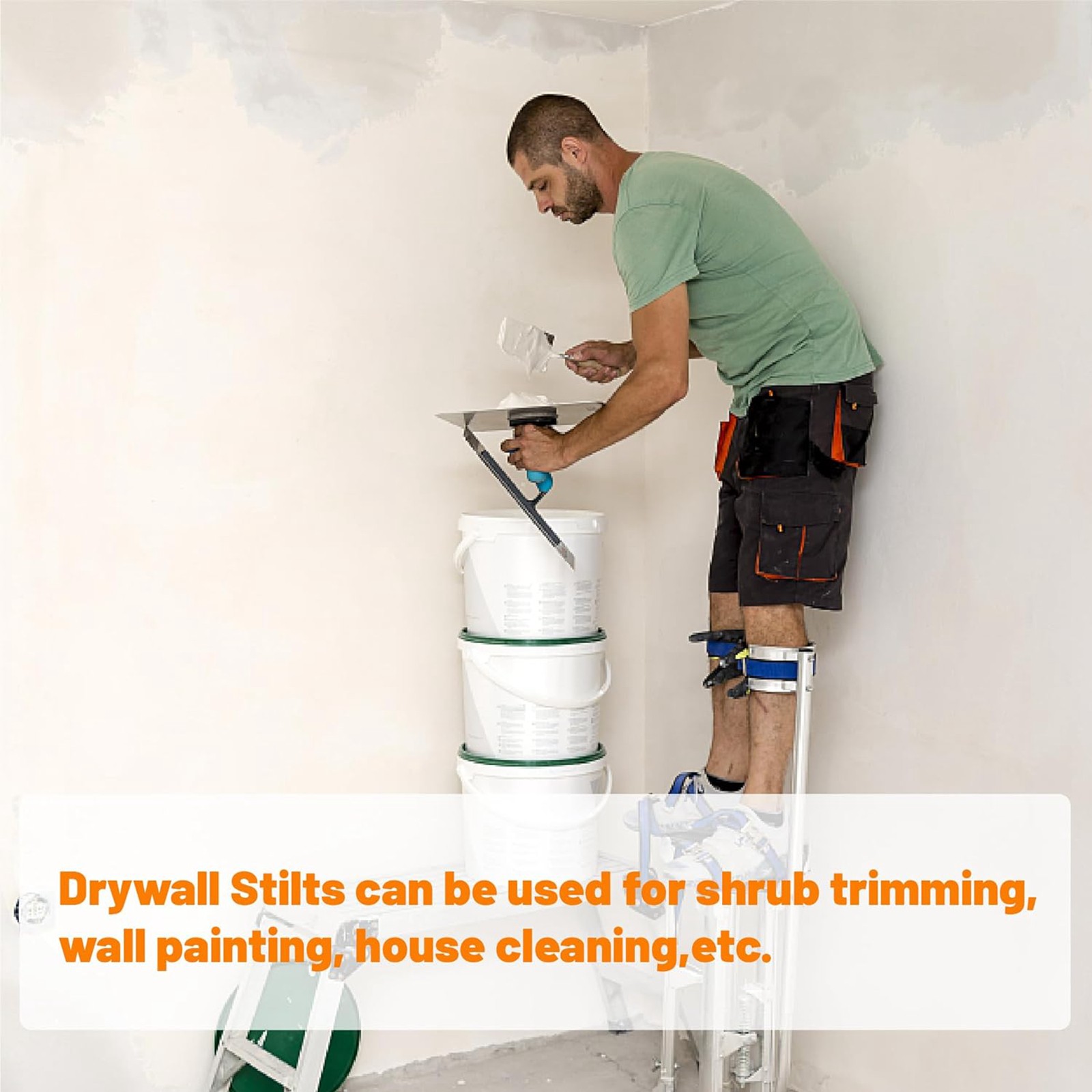 Drywall Stilts 15-23 Inch Silver Aluminum Tool Stilt For Painting Painter Taping