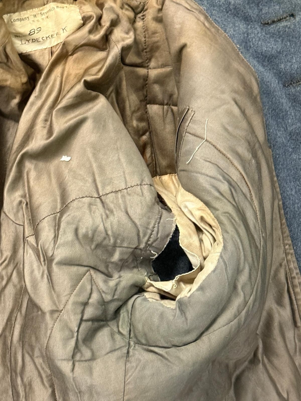 Id’d Lydecker, K Indian Wars National Guard Co. H 7th Regt. Frock Coat Jacket