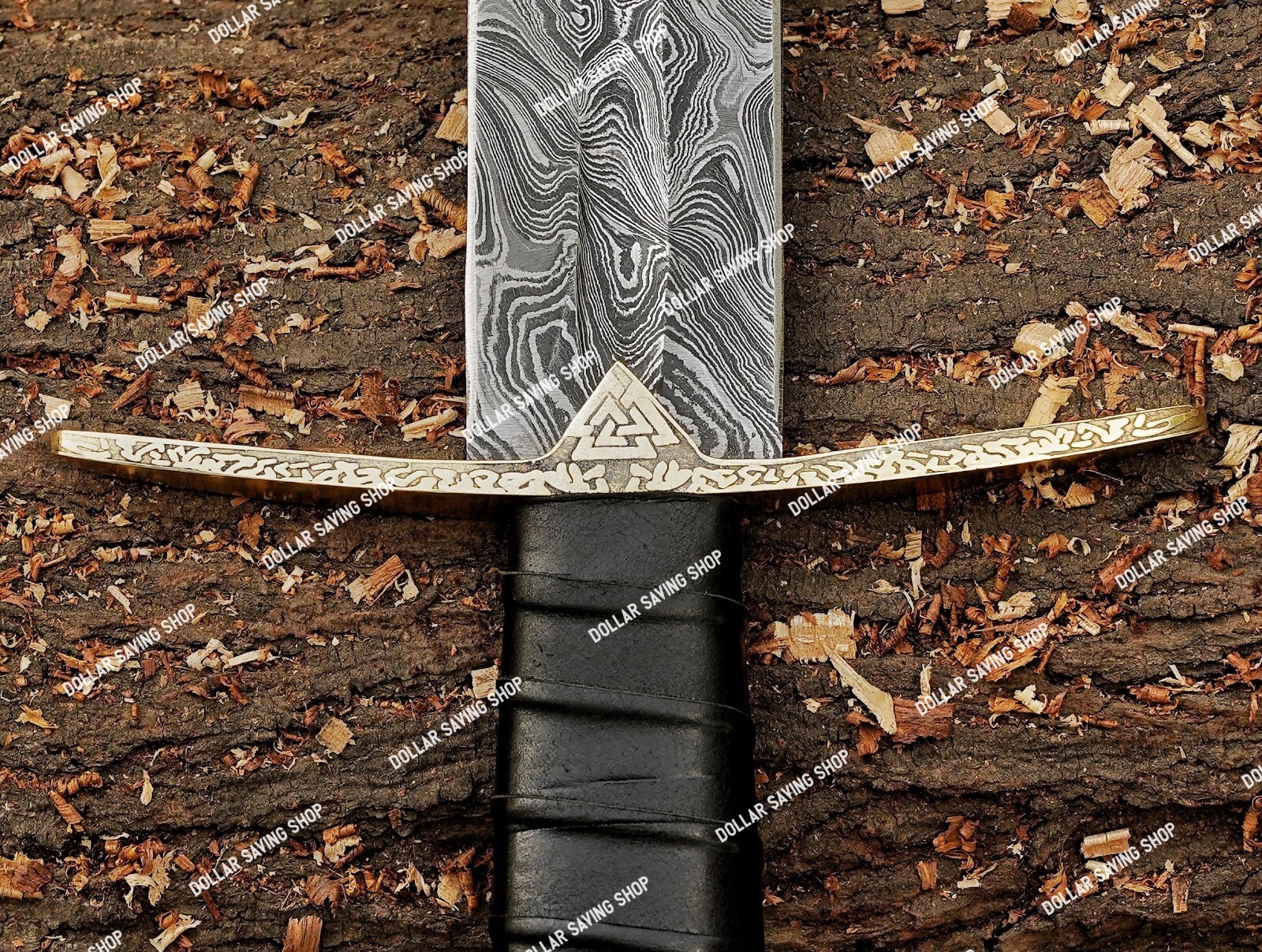 Damascus Steel Viking, Einherjar Blade of Valhalla / Norse Inspired long sword.