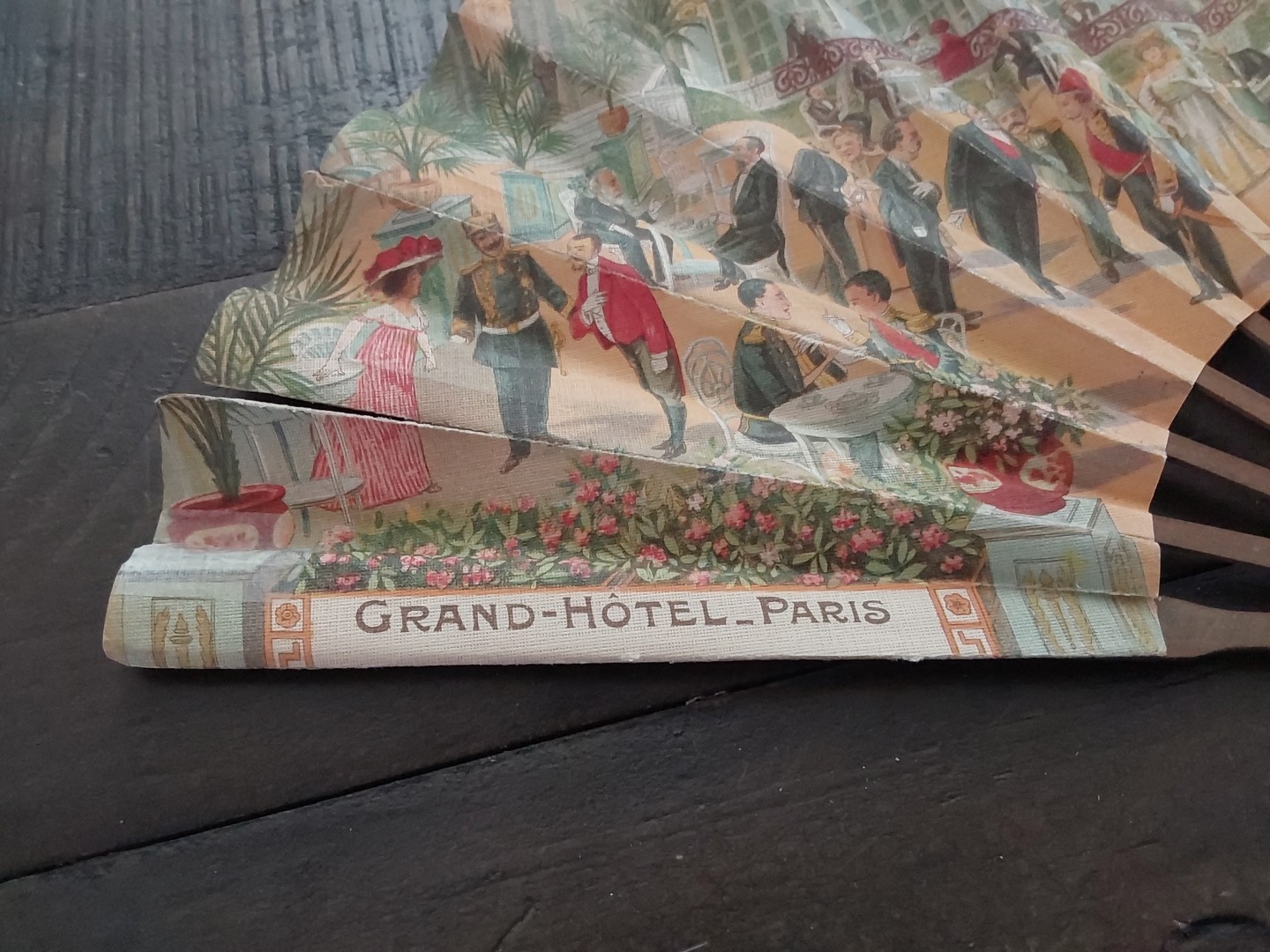 Grand Hotel Paris France 1890s Folding Hand Fan