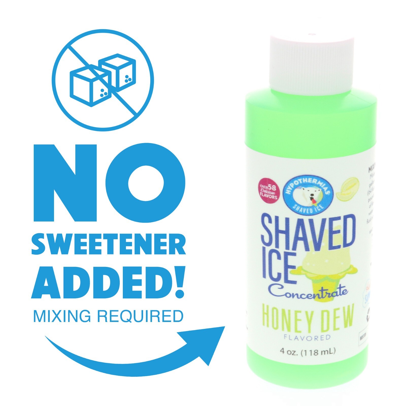 Hypothermias HONEY DEW Flavor Syrup Snow Cone machine Concentrate UNSWEET