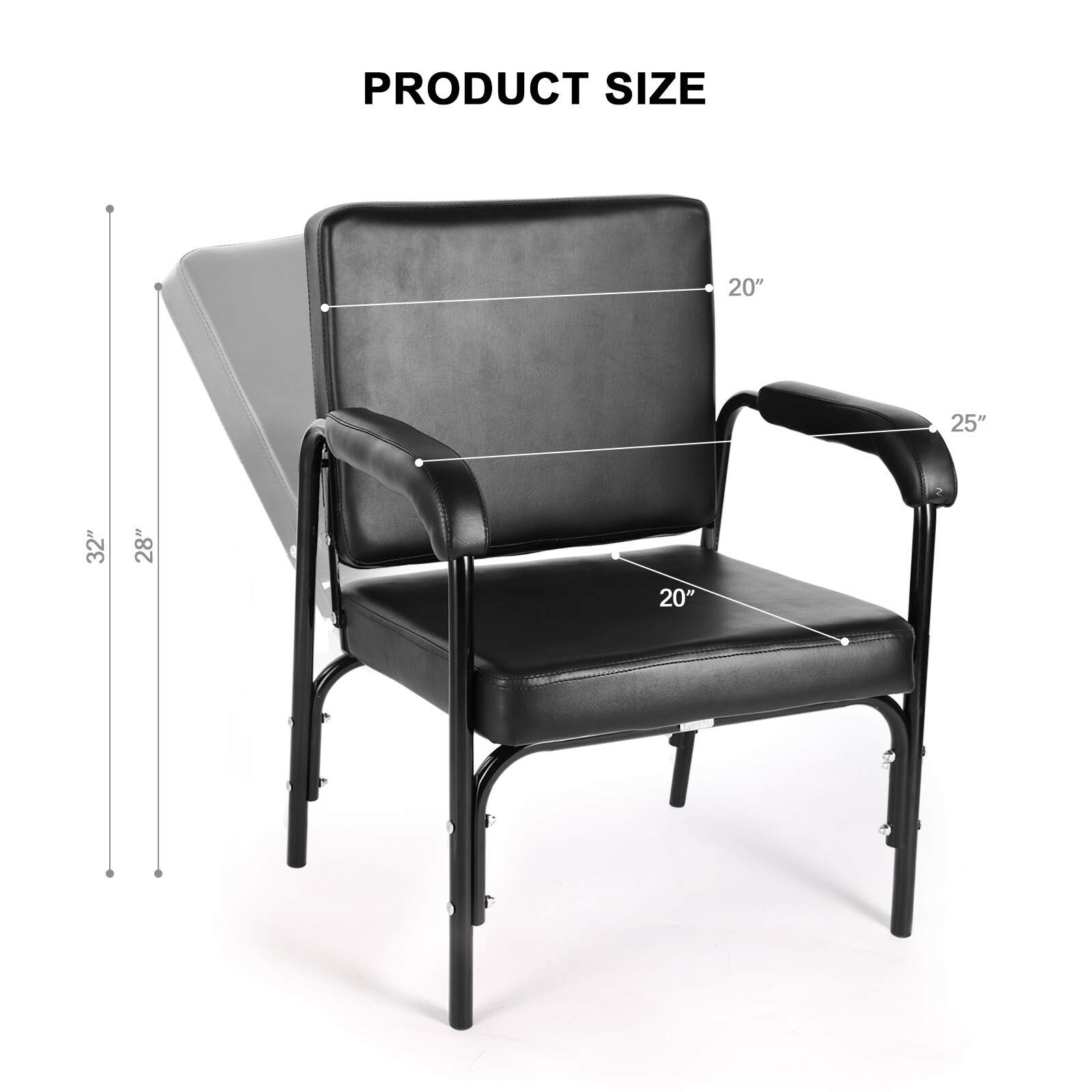 New Black Reclining Salon Barber Shampoo Chair Hair Styling Spa Beauty Equipment