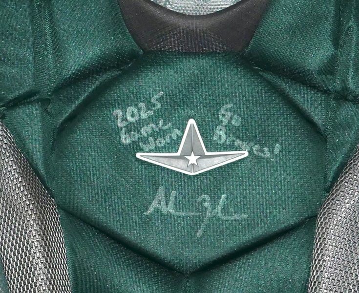 ADAM ZEBROWSKI 2025 COLUMBUS CLINGSTONES GAME WORN ALL-STAR MVP CHEST PROTECTOR