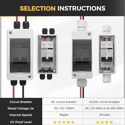 Solar Panel Disconnect Switch 40 Amp DC 4 Holes DC 1000V Box & Wire 40A