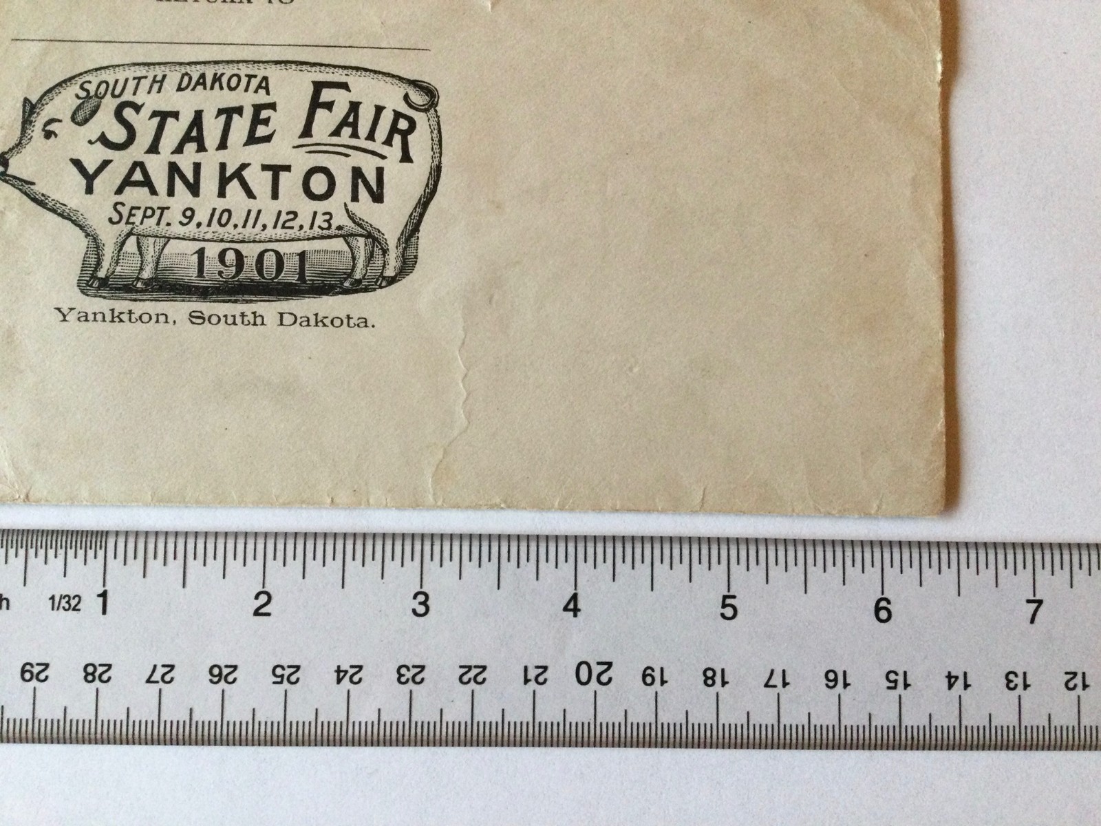Rare South Dakota State Fair Yankton 1901 Advertsing Postal Cover