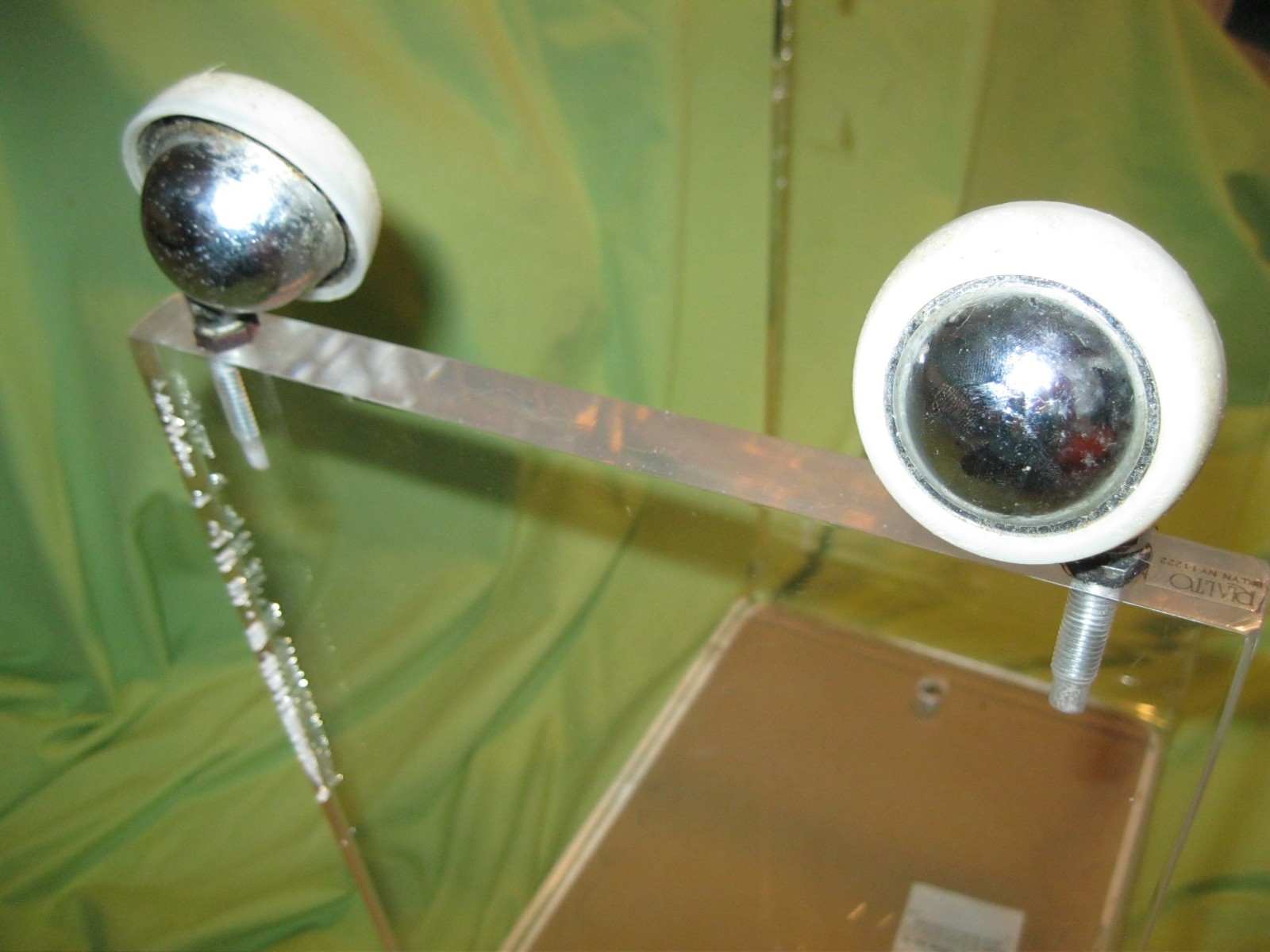 Vintage 1970's MCM Heavy Lucite RIALTO Vanity Stool WATERFALL BENCH Vinyl Seat