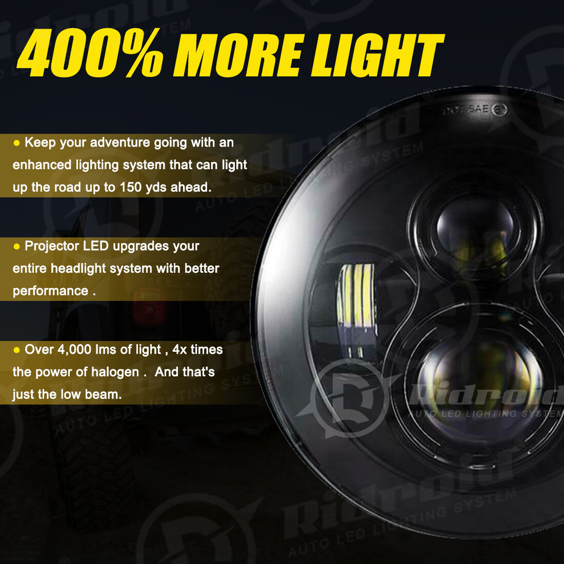 Black 7" LED Headlight & 4.5" Fog Passing Lamps For Harley Davidson Street Glide