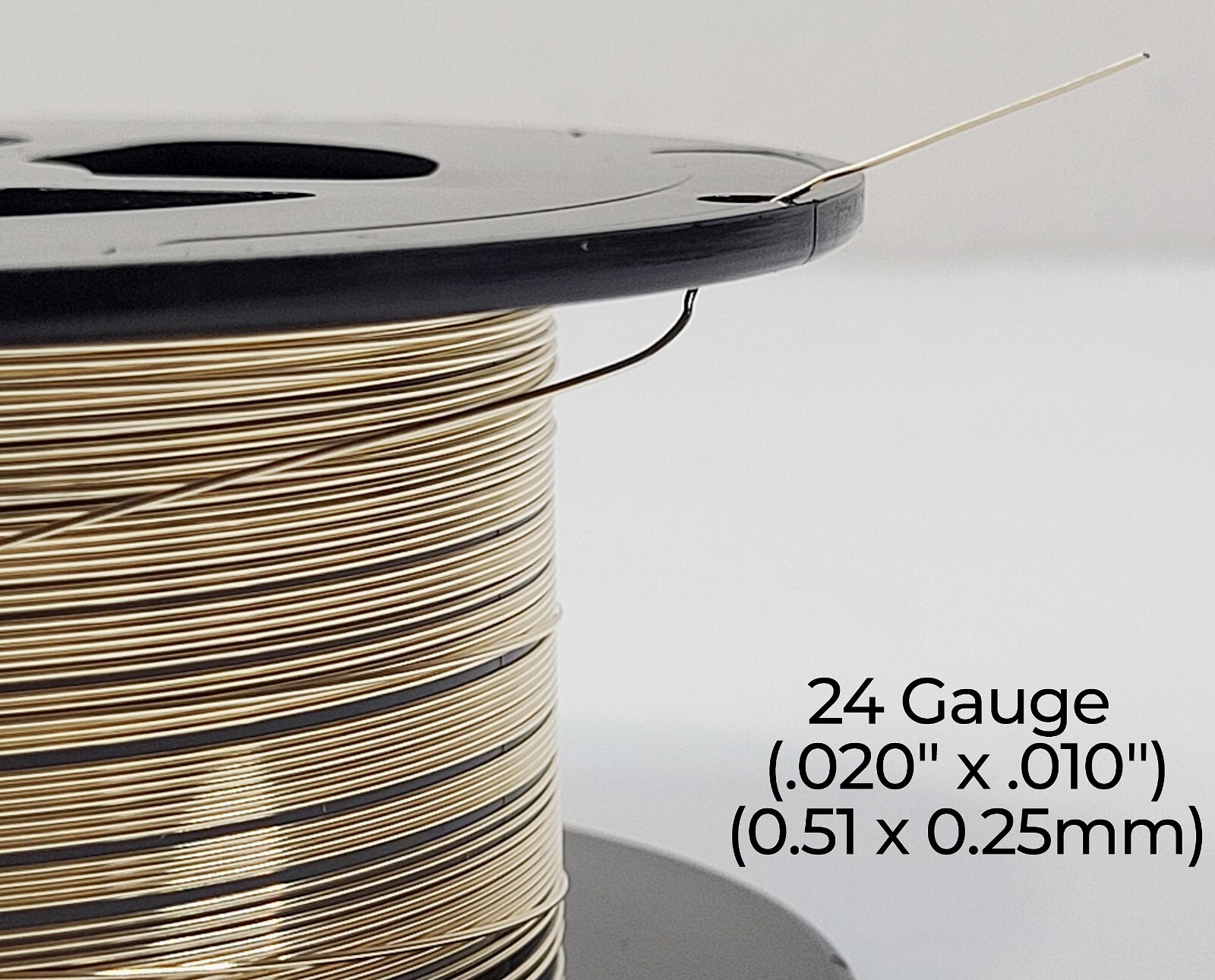 14/20 Yellow Gold-Filled Wire | Half Round | Half Hard | 10-24 Gauge | 1-10 ft