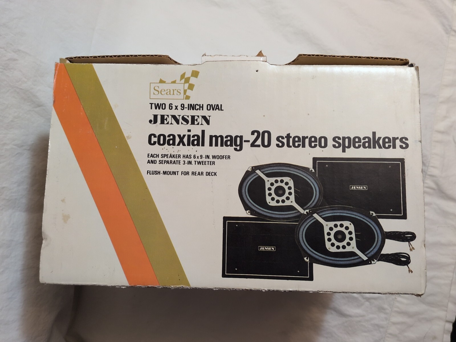 Vintage Sears Jensen Mag-20 stereo speakers NOS