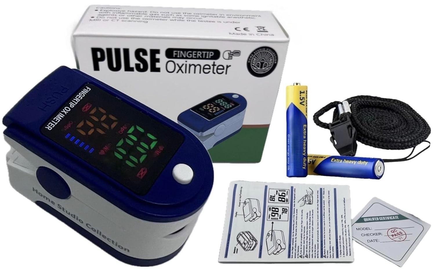 Finger Tip Pulse Oximeter LED Blood Meter For Hospital Household NEW