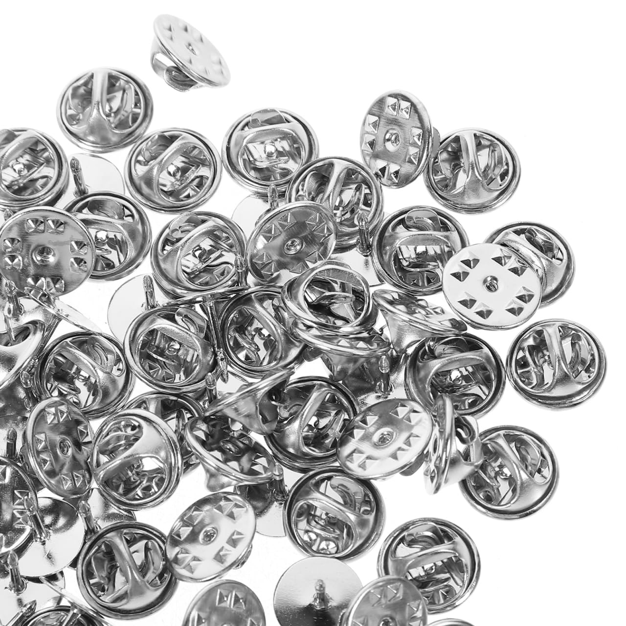 50 Pairs Silver Butterfly Tie Tacks 4mm Pin Back Clutch Replacements DIY Crafts