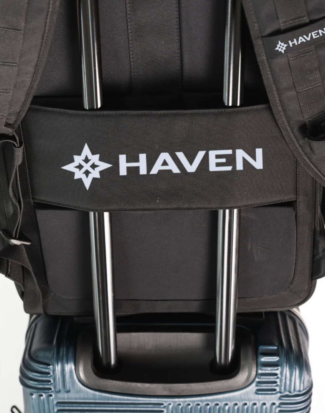 NWOT DEFECT HAVEN ATHLETIC Large Organized Backpack - Black with White logo