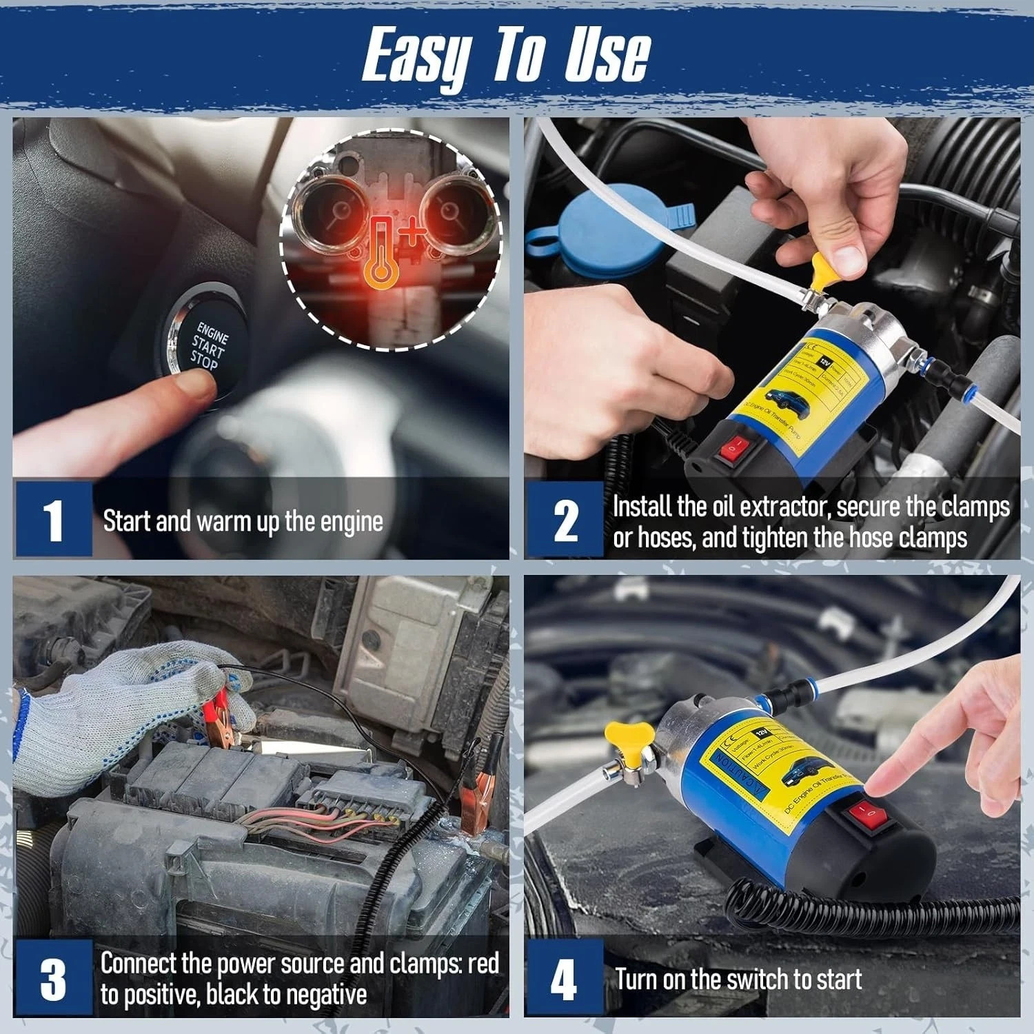 12V Electric Oil Extractor Pump for Engine Oil & Fluid Transfer 100W