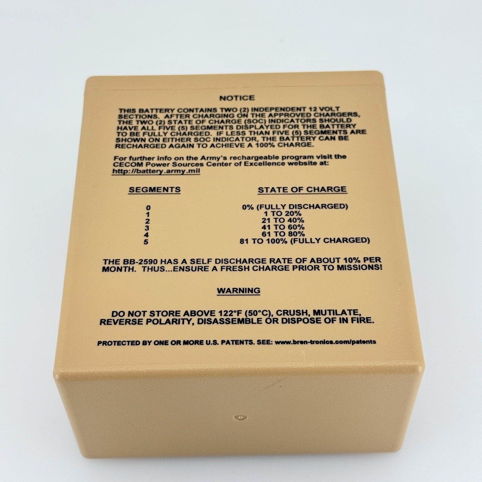 Bren-Tronics BB-2590A/U 7.5 Ah, Rechargeable Lithium-Ion Battery, 251 Wh