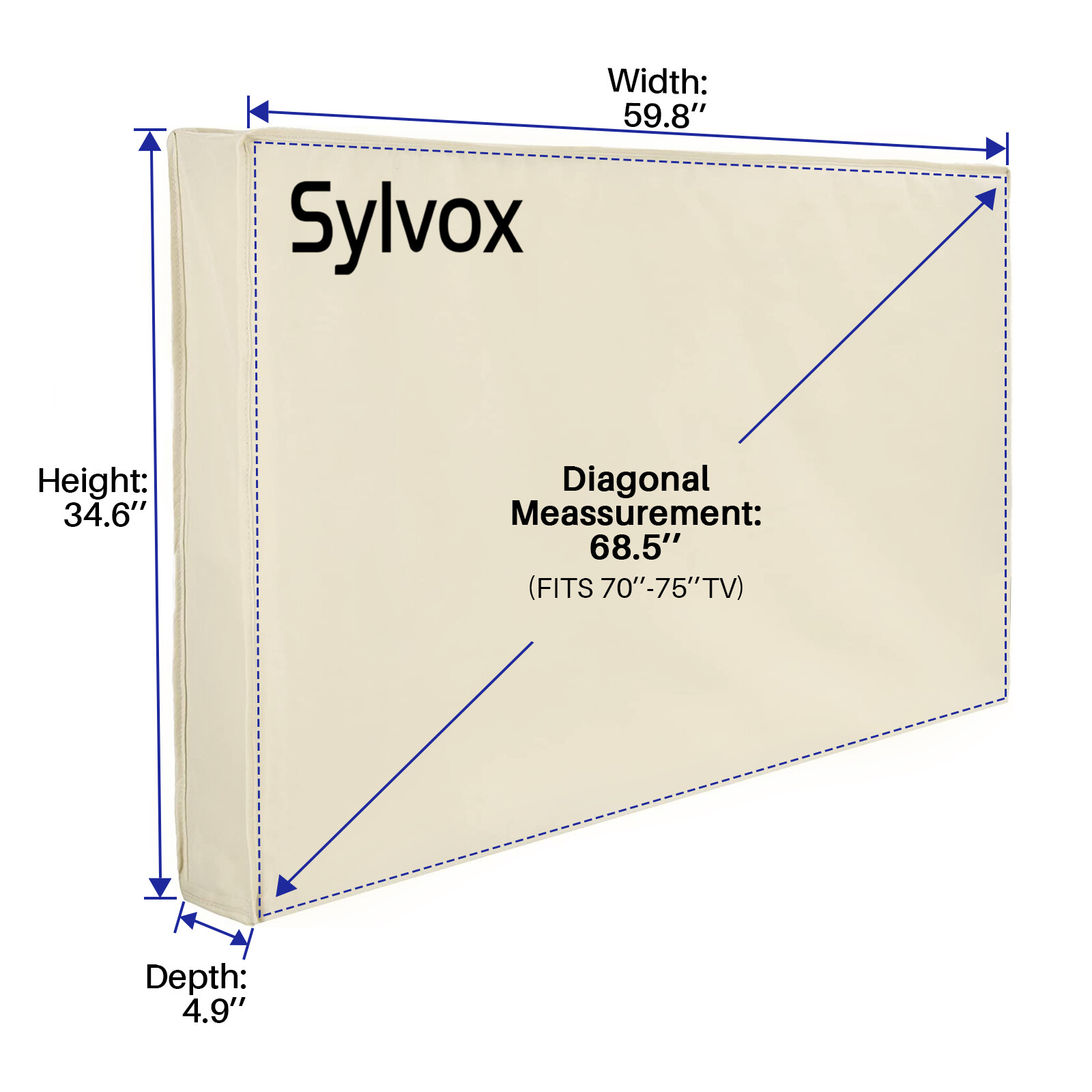 SYLVOX TV Cover Weatherproof Screen Cover 70"-75" TV Suitable outdoor TV protect