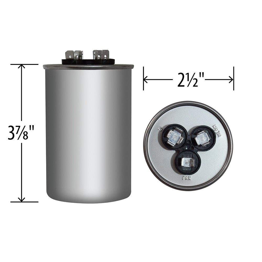 USA 60+5 uf/MFD 370-440 VAC volts Round Dual Run Capacitor 50/60 Hz - Lot-1