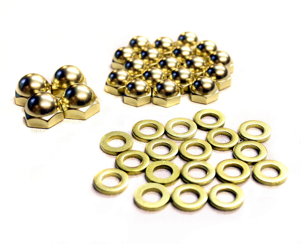 Harley Shovelhead rocker box valve cover brass acorns Old-Stf acorn kit