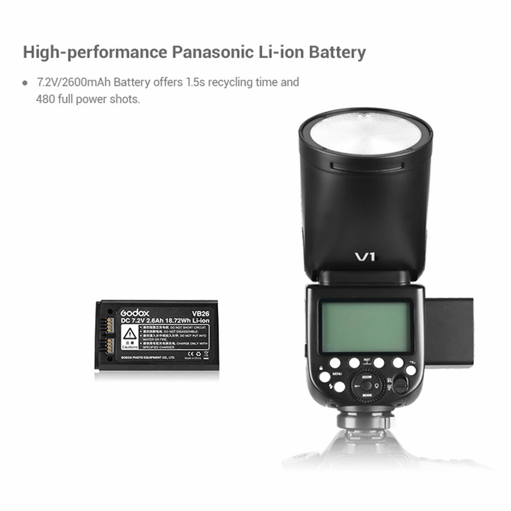 US Godox V1N V1-N 2.4G TTL HSS Round Head Camera Flash Light Speedlite For Nikon