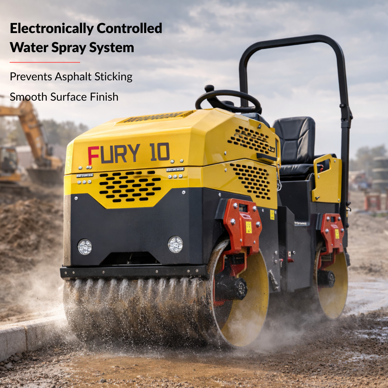 TYPHON Fury 10 Road Roller Compactor 1 Ton B&S 13.5hp Gas Soil Asphalt Rollers