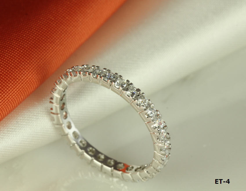 1.68 CT STERLING SILVER ROUND STACKED CZ ETERNITY BAND RING SZ 5-10 ❤thr❤ ~ET4~