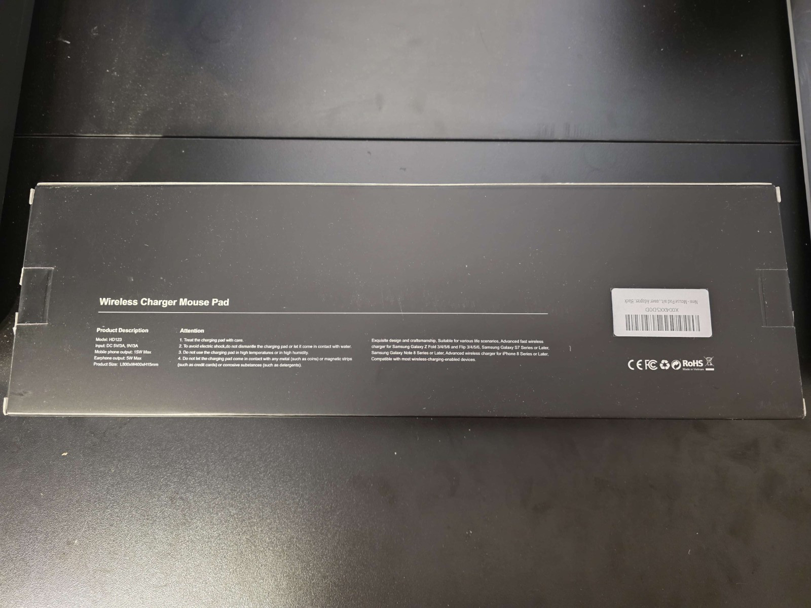 New - ABCMat Mouse Pad with Magnetic Wireless Charging & Adjustable Phone Stand,