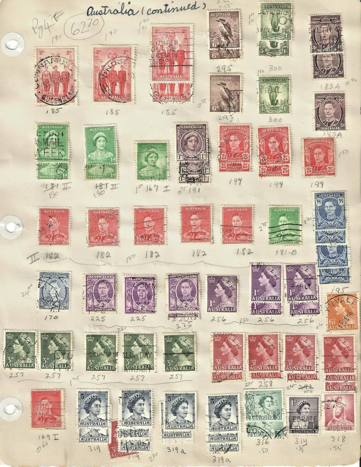 Australia Stamps: Old Mini Collection on 5 Pages, SCV $135