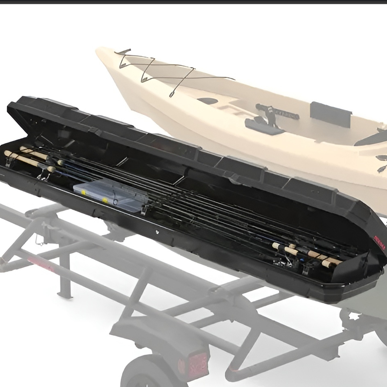 Yakima TopWater Enclosed Rooftop Fishing Rod Box Compatible w/ EasyRider Trailer