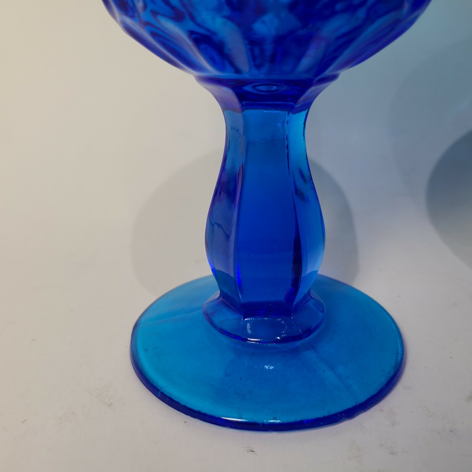 Fenton set of 2 Goblets Colonial Royal Blue Thumb Print 6.5" high