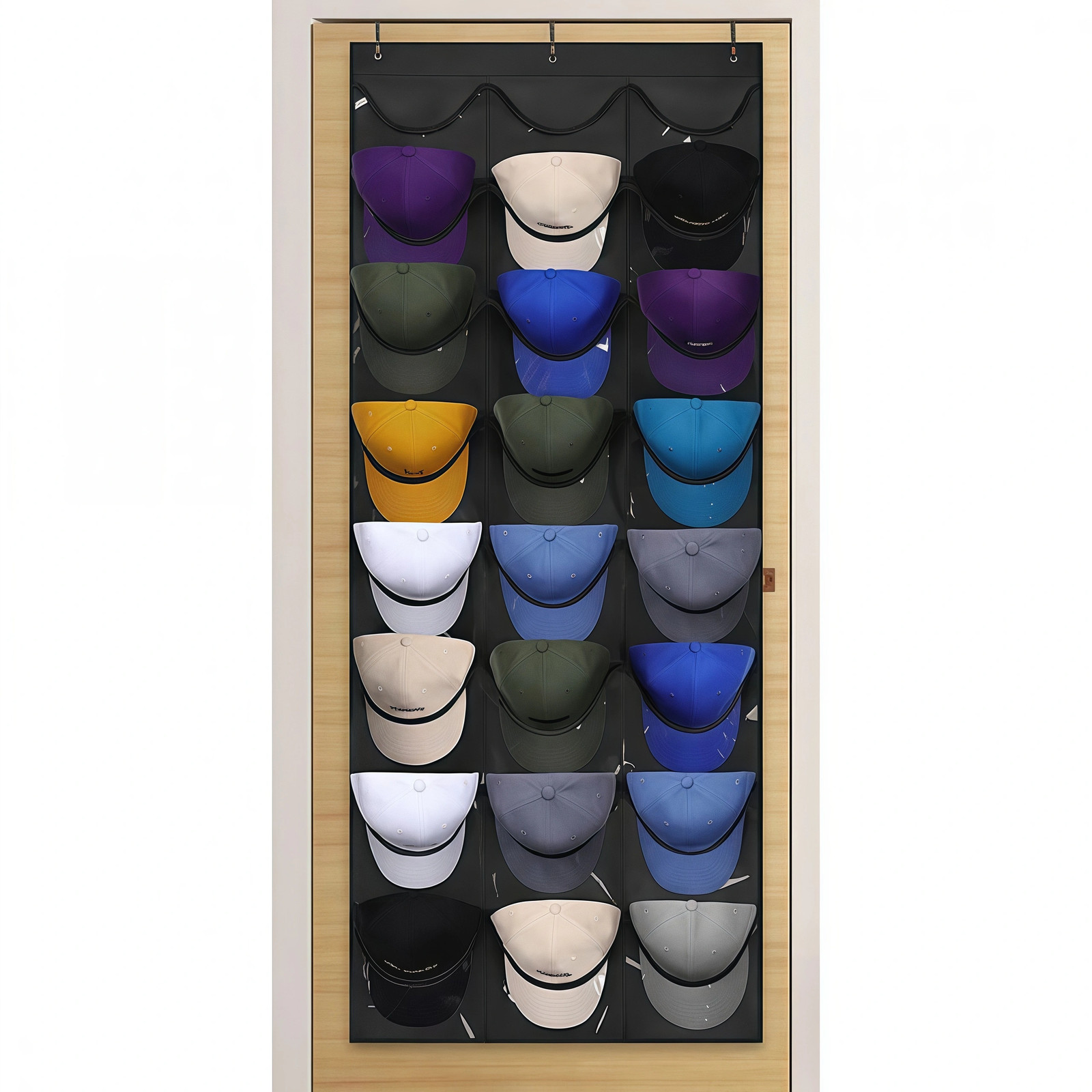 Hat Organizer Racks for Baseball Caps 24 Deep Pockets Visible Hat Holder Rack US