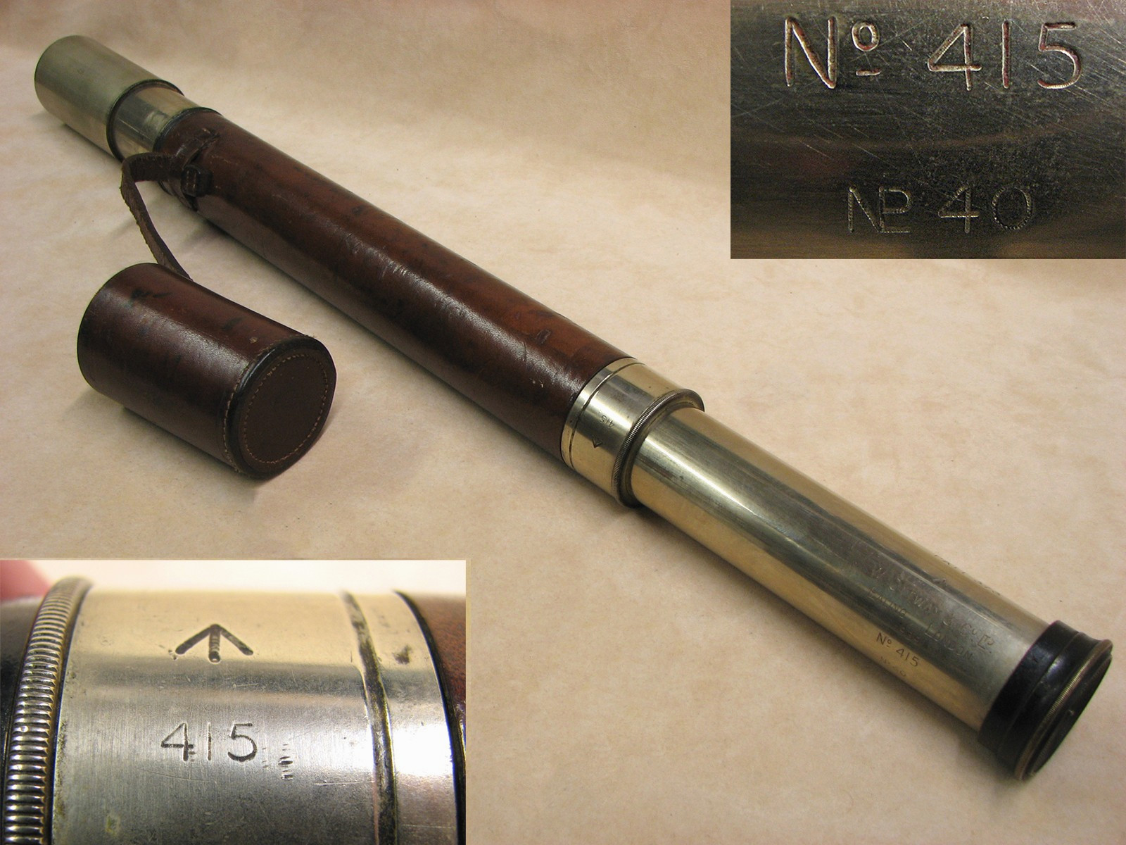 WW2 Ottway Royal Navy Officer of the Watch naval telescope Pattern 373