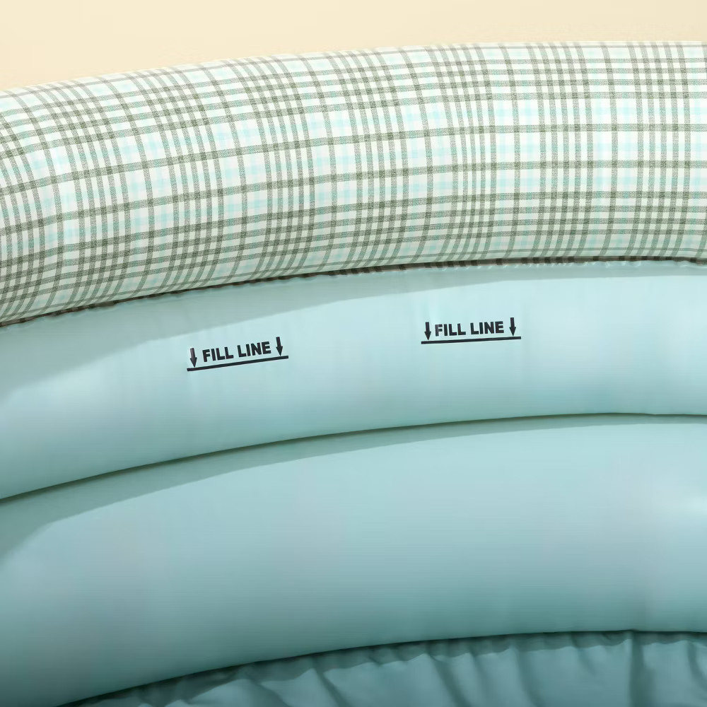 132 Gallon Layered Plaid Inflatable Kiddie Pool Green/Blue - Hearth & Hand