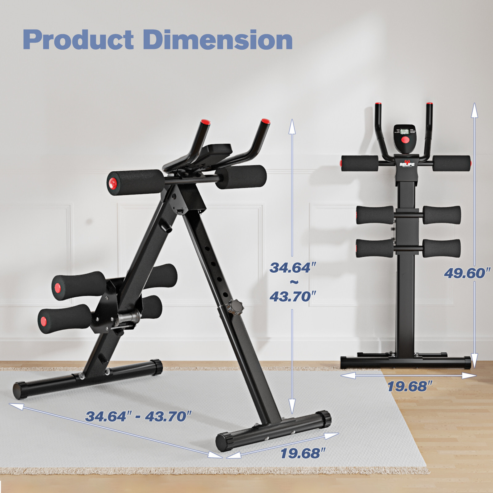 AB Workout Machine Abdominal Trainer Foldable Ab Cruncher Strength Training